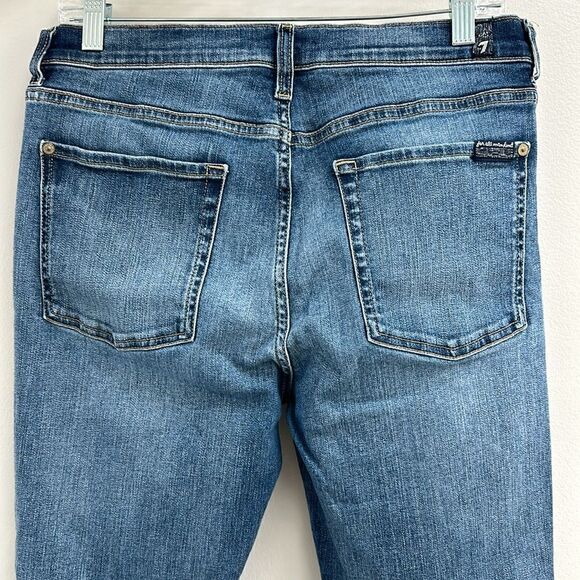 7 for all mankind distressed high rise heart 💜 skinny jeans - Picture 5 of 6